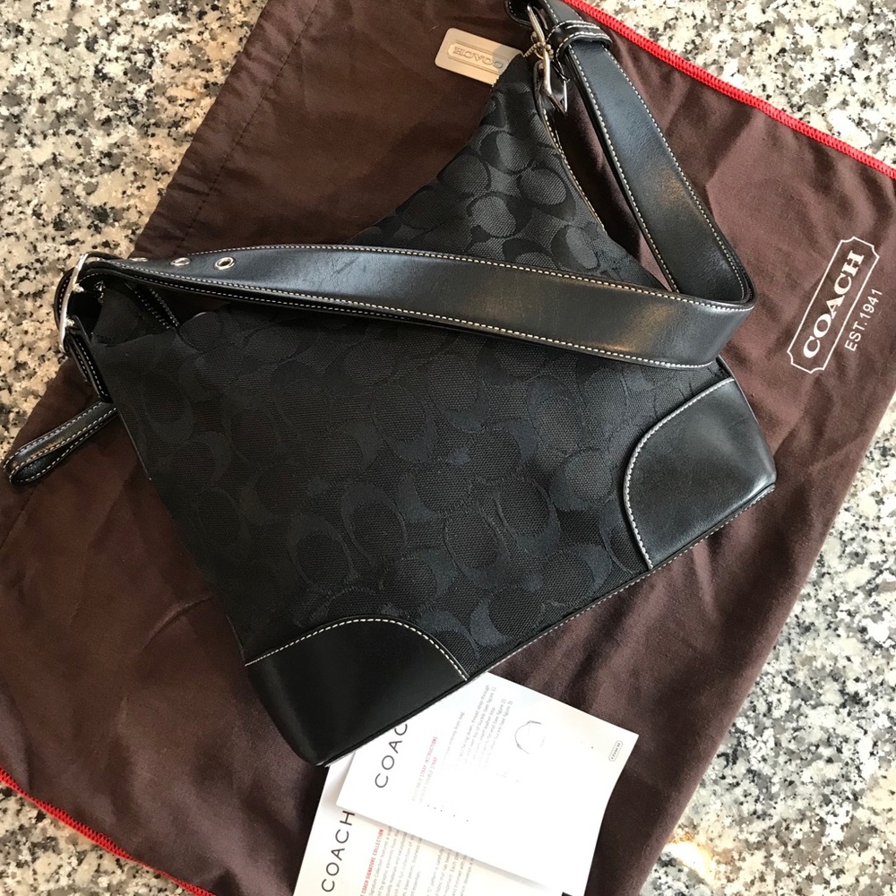 Coach signature adjustable duffle bag